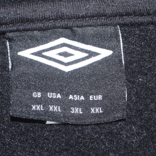 Umbro Men's Black XXL Full Zip Hoodie with Logo Design