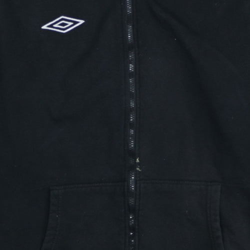Umbro Men's Black XXL Full Zip Hoodie with Logo Design