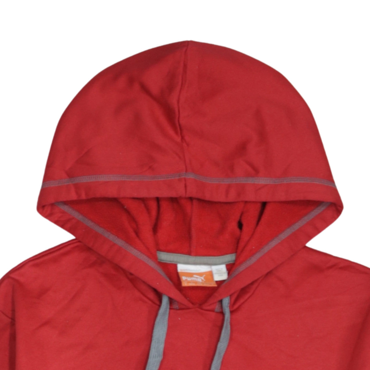 Puma Men's Red Small Pullover Hoodie with Grey Logo