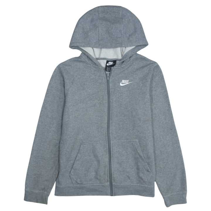 Nike Boys Grey Full Zip Hoodie Sweatshirt XL 158-170cm Classic Fleece