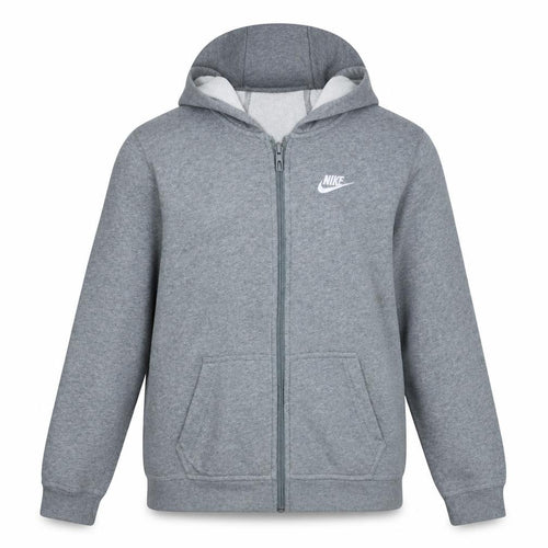 Nike Boys Grey Full Zip Hoodie Sweatshirt XL 158-170cm Classic Fleece