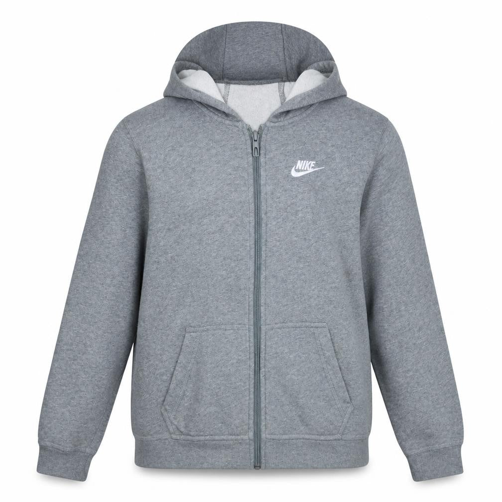 Nike Boys Grey Full Zip Hoodie Sweatshirt XL 158-170cm Classic Fleece