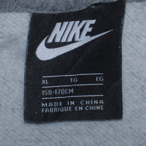 Nike Boys Grey Full Zip Hoodie Sweatshirt XL 158-170cm Classic Fleece