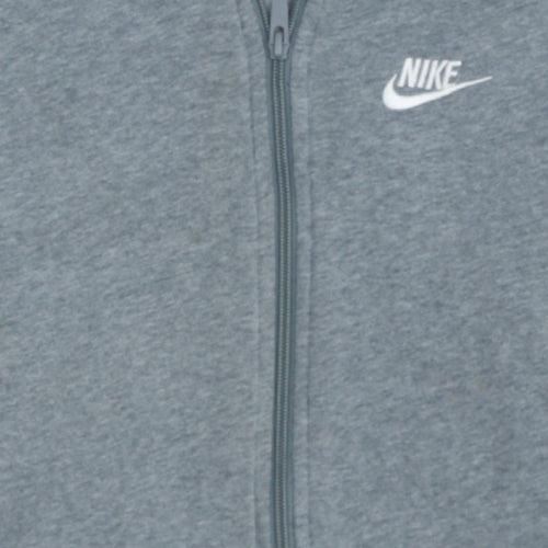 Nike Boys Grey Full Zip Hoodie Sweatshirt XL 158-170cm Classic Fleece