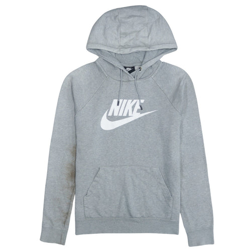 Nike Men's Grey Pullover Hoodie Small Logo Sportswear Fleece