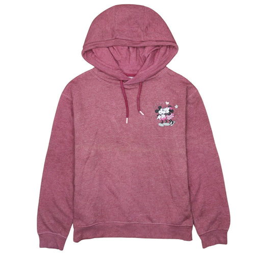 Disney Womens Pink Minnie Mouse Pullover Hoodie Size Small