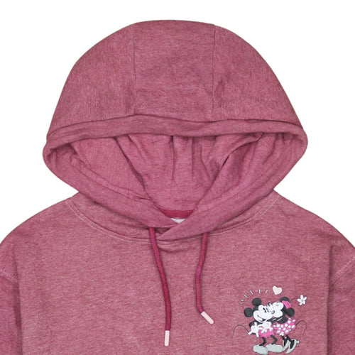 Disney Womens Pink Minnie Mouse Pullover Hoodie Size Small