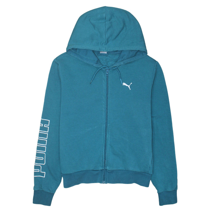Puma Womens Blue Full Zip Hoodie Small Hooded Sweatshirt