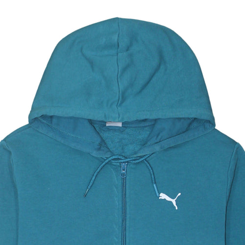 Puma Womens Blue Full Zip Hoodie Small Hooded Sweatshirt