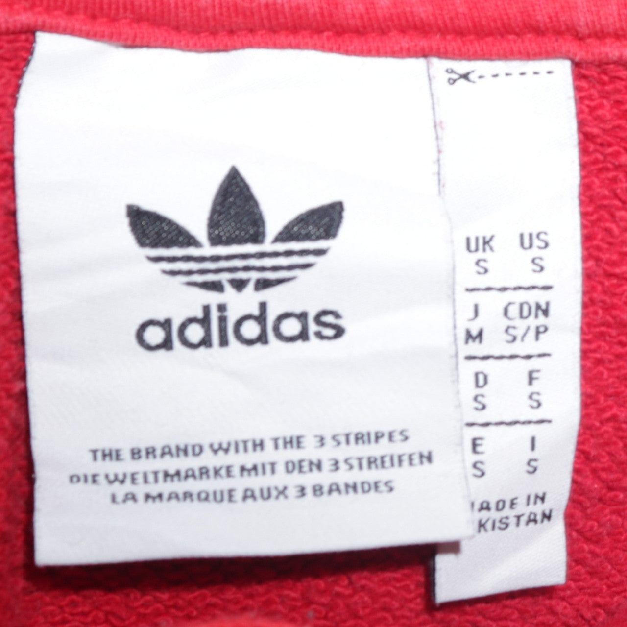 Adidas Mens Red Pullover Hoodie Size S Logo Fleece Sweatshirt