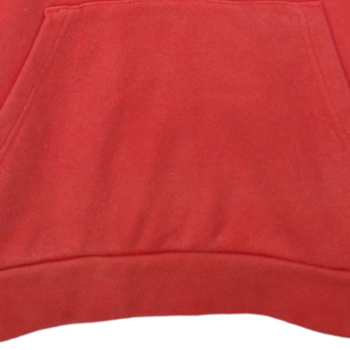 Adidas Mens Red Pullover Hoodie Size S Logo Fleece Sweatshirt
