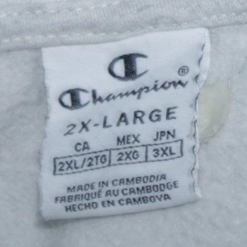 Champion Men's Grey 2XL Pullover Hoodie Fleece Logo Sweatshirt