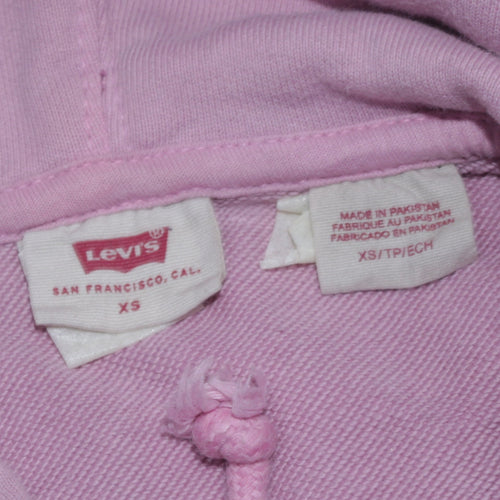 Levi's Women Pink XS Pullover Hoodie with Logo Print