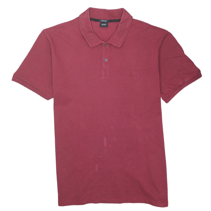 Hugo Boss Men's Red Pima Cotton Regular Fit Polo Shirt 2XL