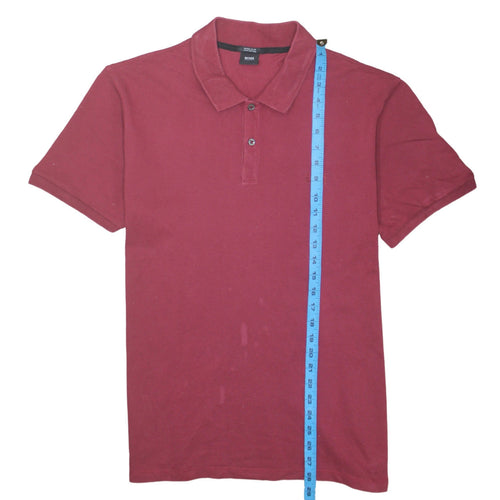 Hugo Boss Men's Red Pima Cotton Regular Fit Polo Shirt 2XL