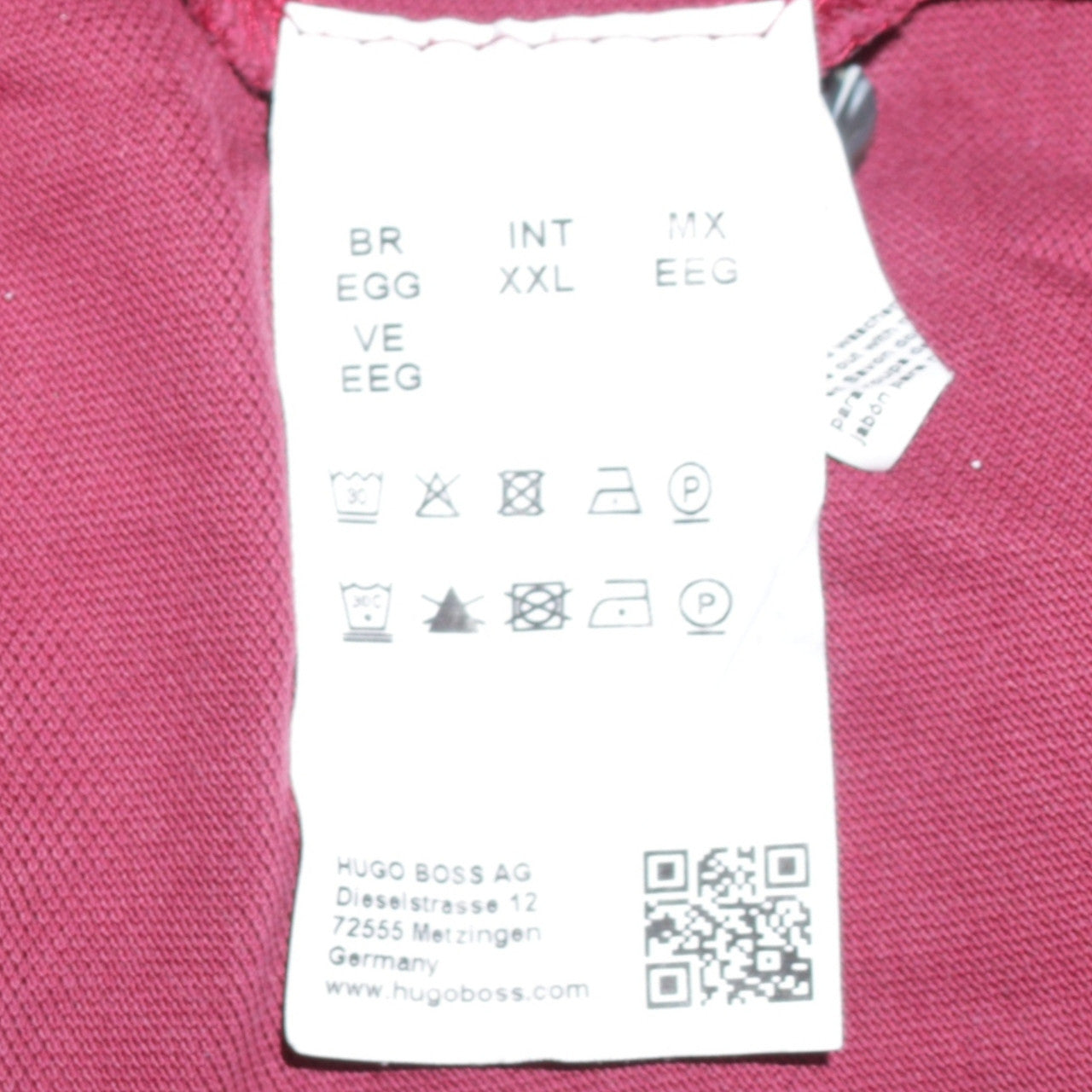 Hugo Boss Men's Red Pima Cotton Regular Fit Polo Shirt 2XL