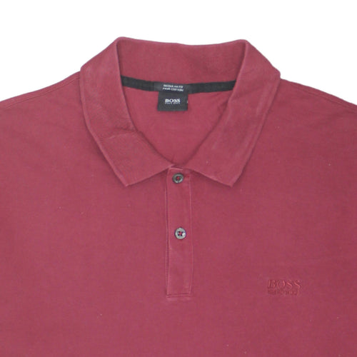 Hugo Boss Men's Red Pima Cotton Regular Fit Polo Shirt 2XL