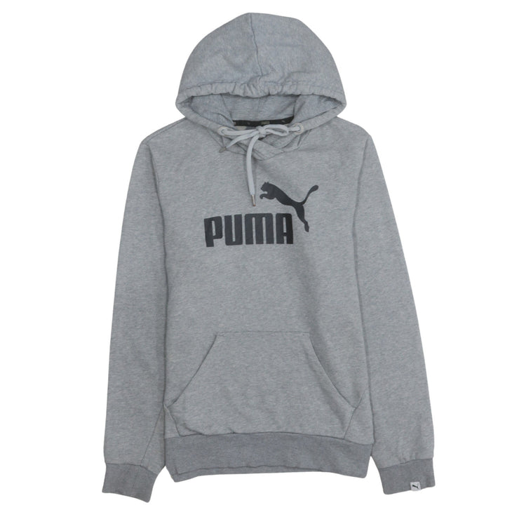 Puma Women Grey Logo Pullover Hoodie Size 16 XL Casual Sportswear