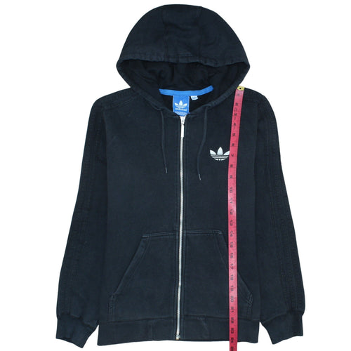 Adidas Womens Black Full Zip Hoodie Small Hooded Sweatshirt