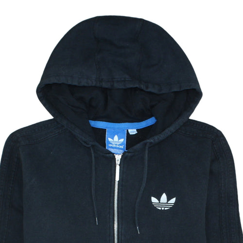Adidas Womens Black Full Zip Hoodie Small Hooded Sweatshirt