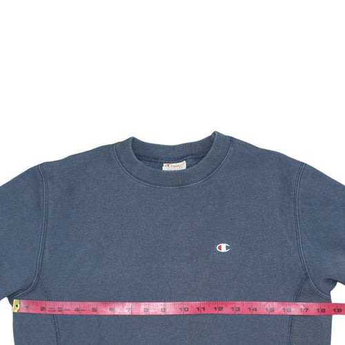 Champion Men's Blue Reverse Weave Sweatshirt Small Classic Crew Neck