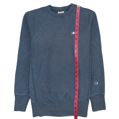 Champion Men's Blue Reverse Weave Sweatshirt Small Classic Crew Neck