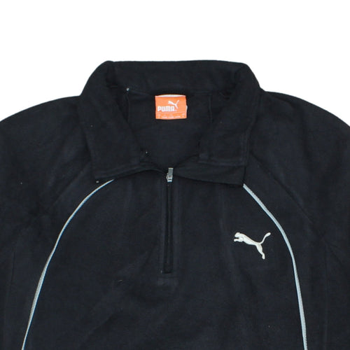 Puma Men’s Black Fleece 1/2 Zip Pullover Sweatshirt S