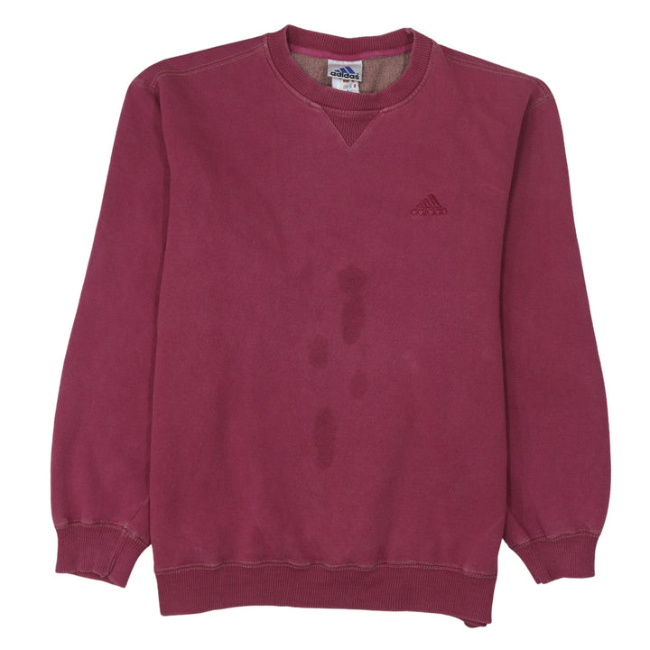 Adidas Womens Burgundy Sweatshirt M Cotton Crew Neck Pullover