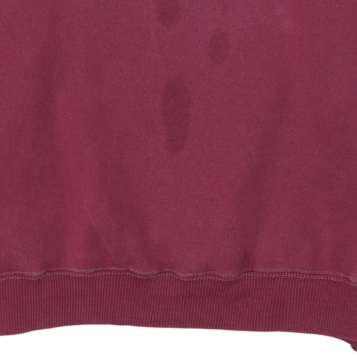 Adidas Womens Burgundy Sweatshirt M Cotton Crew Neck Pullover