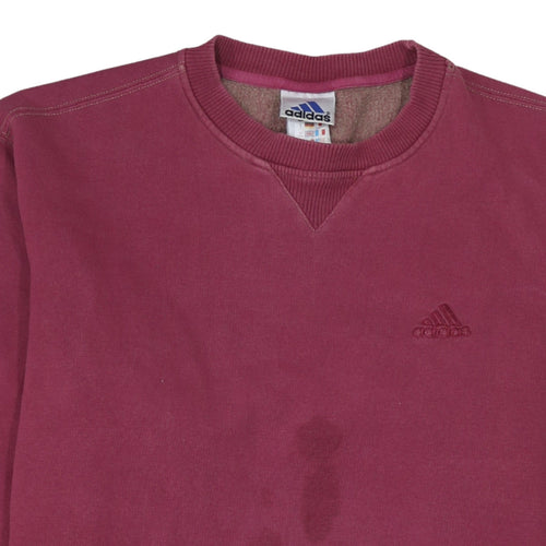 Adidas Womens Burgundy Sweatshirt M Cotton Crew Neck Pullover