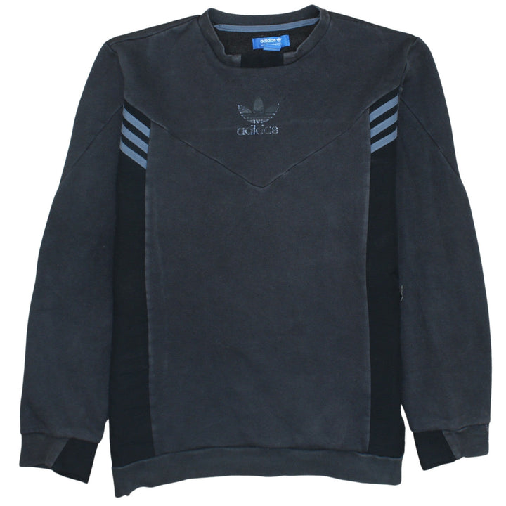 Adidas Men Black Crew Neck Long Sleeve Pullover Sweatshirt L