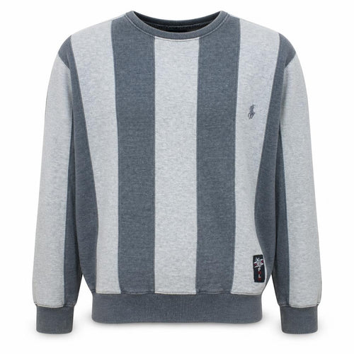 U.S. Polo Assn. Men's Grey Striped Crew Neck Sweatshirt M Regular Fit