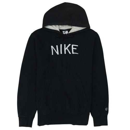 Nike Men's Black Small Pullover Hoodie with Embroidered Logo