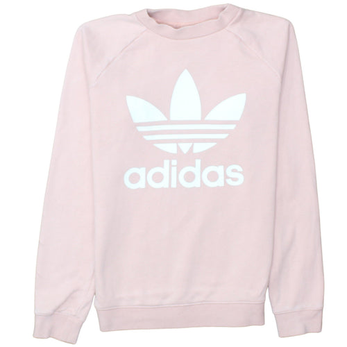 Adidas Womens Pink Crew Neck Logo Sweatshirt XS