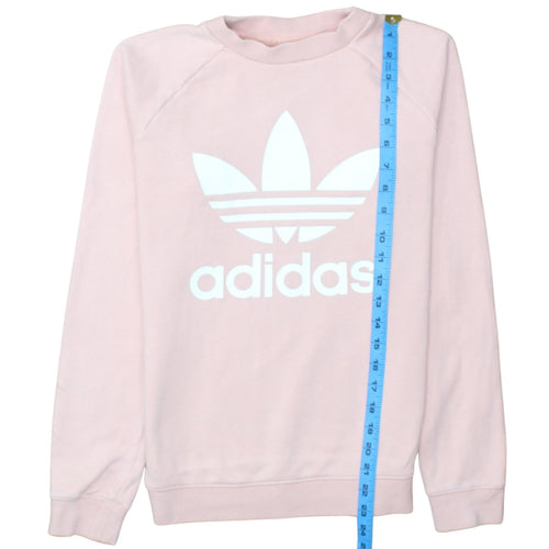 Adidas Womens Pink Crew Neck Logo Sweatshirt XS