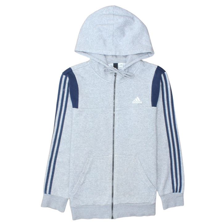 Adidas Men Grey Full Zip Hoodie M Classic Sports Style