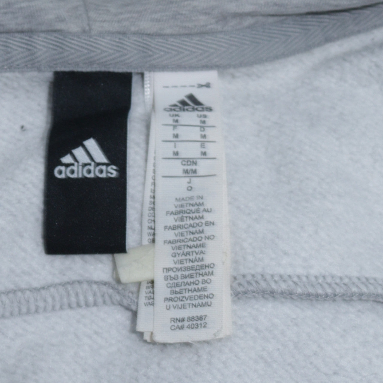 Adidas Men Grey Full Zip Hoodie M Classic Sports Style