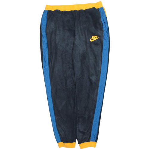 Nike Men's Black Blue Jogger Trousers L Regular Fit Fleece