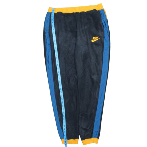 Nike Men's Black Blue Jogger Trousers L Regular Fit Fleece