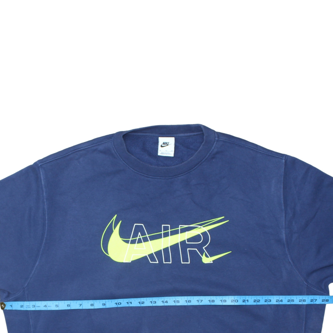 Nike Men's Blue AIR Logo Crew Neck Pullover Sweatshirt XL