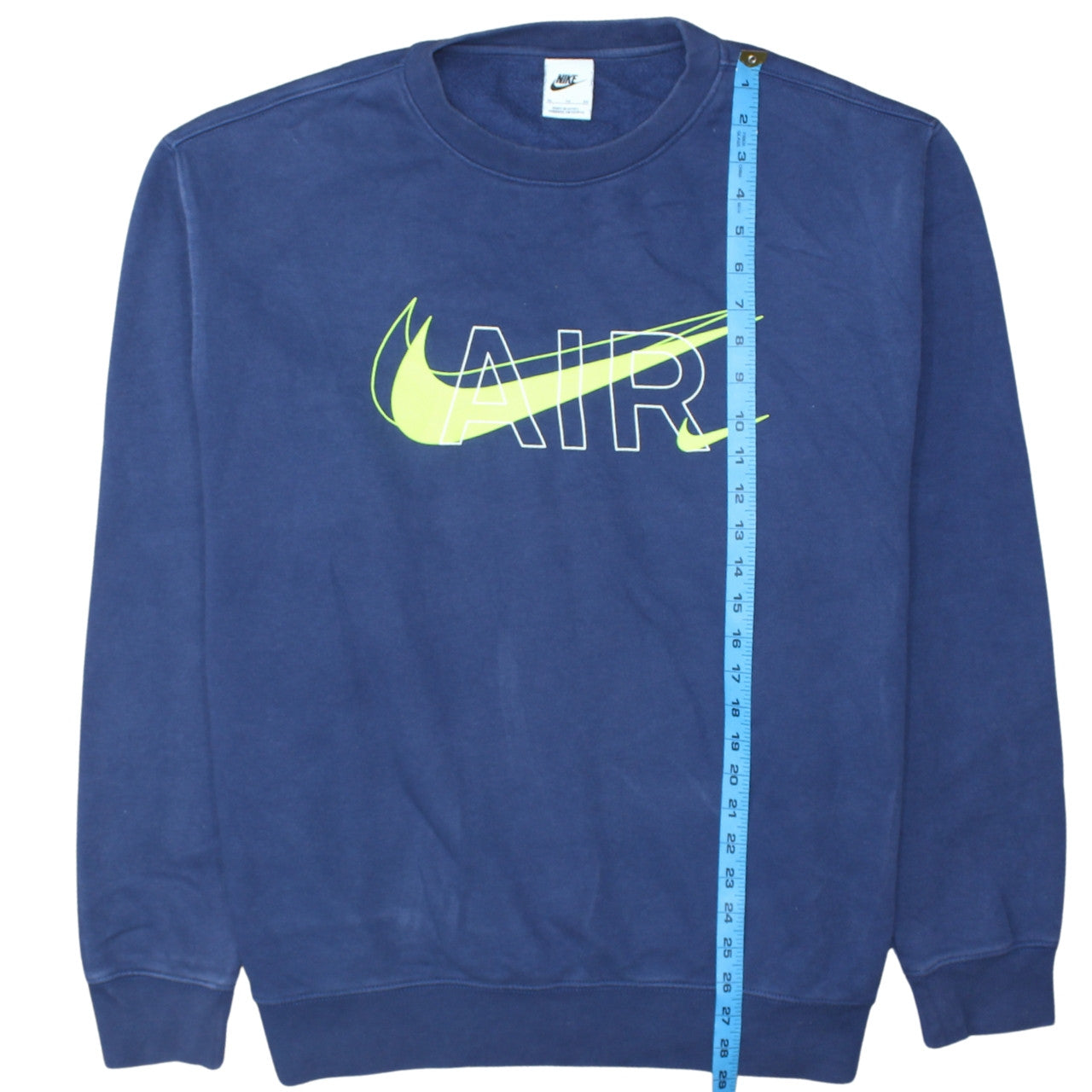 Nike Men's Blue AIR Logo Crew Neck Pullover Sweatshirt XL