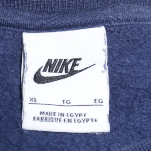 Nike Men's Blue AIR Logo Crew Neck Pullover Sweatshirt XL