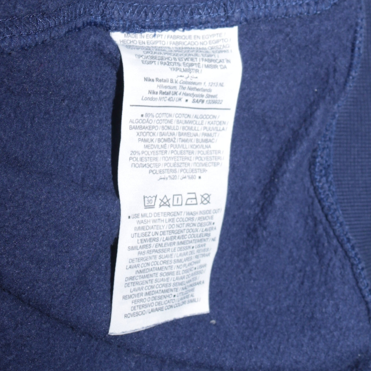 Nike Men's Blue AIR Logo Crew Neck Pullover Sweatshirt XL
