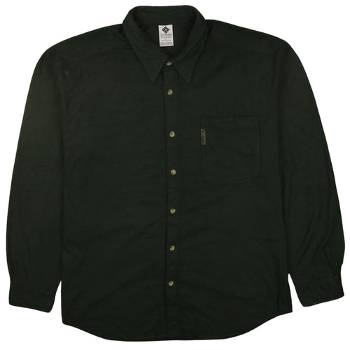 Columbia Men's Green Fleece Long Sleeve Button-Up Shirt L