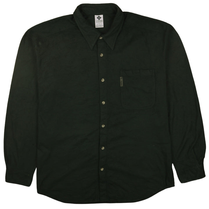Columbia Men's Green Fleece Long Sleeve Button-Up Shirt L