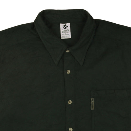 Columbia Men's Green Fleece Long Sleeve Button-Up Shirt L