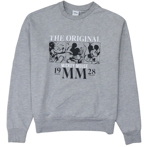 Disney Women Grey Mickey Mouse Pullover Sweatshirt XS