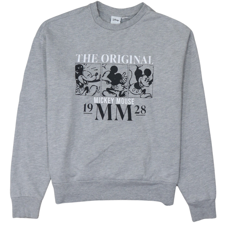 Disney Women Grey Mickey Mouse Pullover Sweatshirt XS
