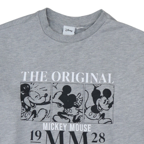 Disney Women Grey Mickey Mouse Pullover Sweatshirt XS