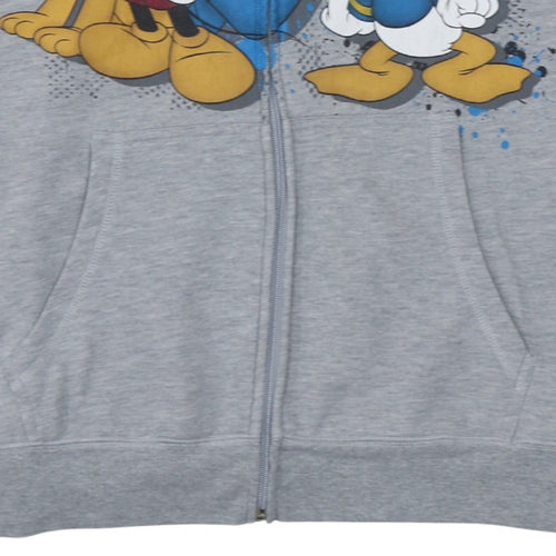 Disney Women's Grey Mickey & Friends Full Zip Hoodie Size M